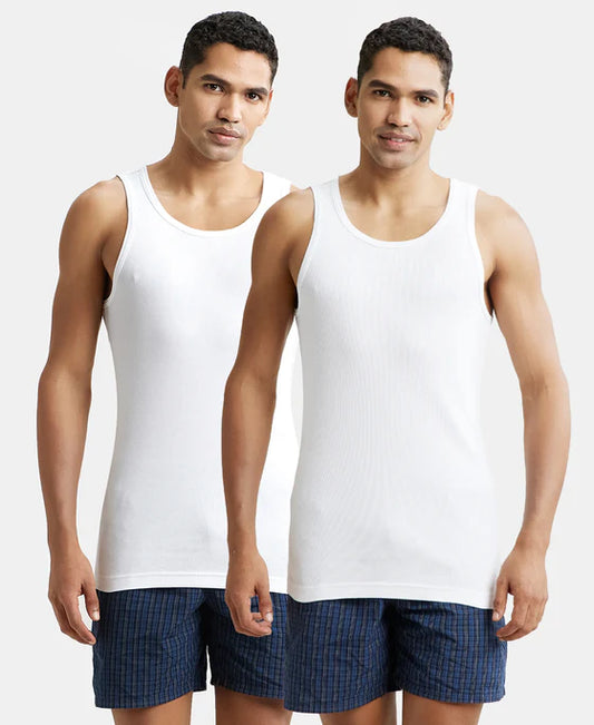 #8823 Jockey Super Combed Cotton Rib Round Neck Sleeveless Vest with StayFresh Properties