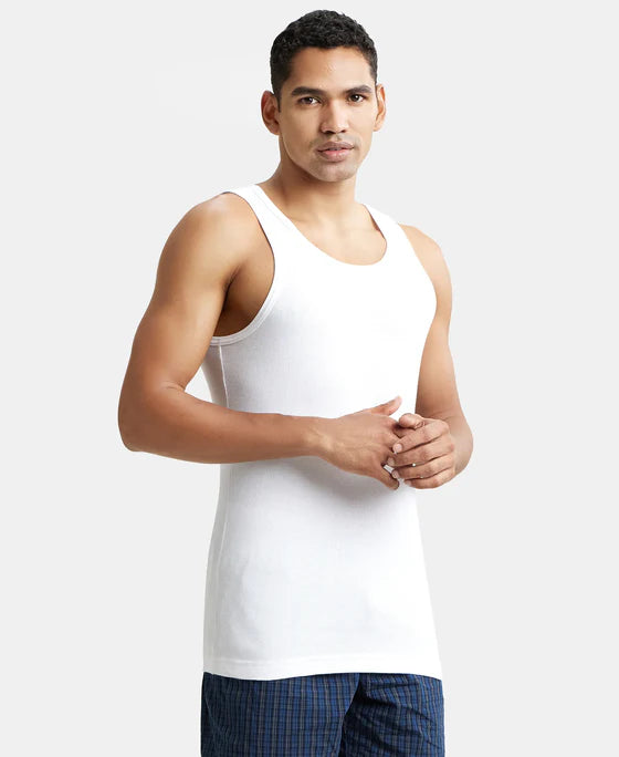 #8823 Jockey Super Combed Cotton Rib Round Neck Sleeveless Vest with StayFresh Properties