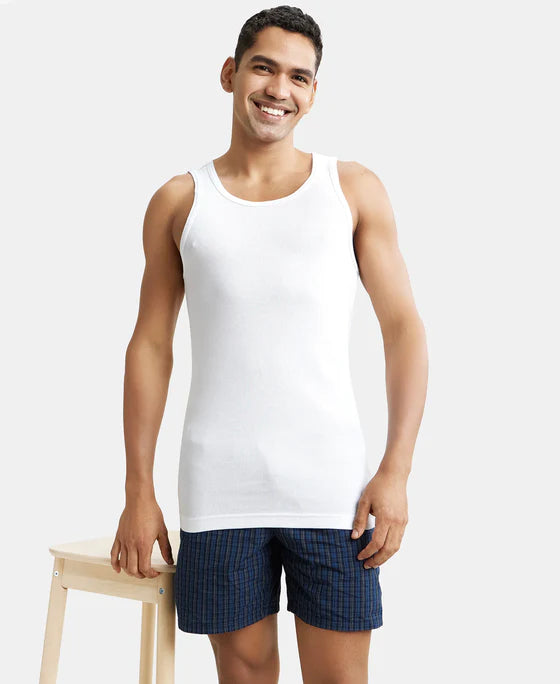#8823 Jockey Super Combed Cotton Rib Round Neck Sleeveless Vest with StayFresh Properties