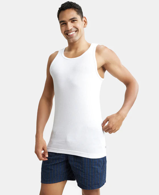 #8823 Jockey Super Combed Cotton Rib Round Neck Sleeveless Vest with StayFresh Properties