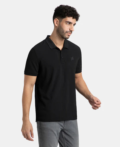#AM38 Jockey Men's Microfiber Fabric Solid Half Sleeve Polo T-Shirt with StayDry & StayFresh Technology