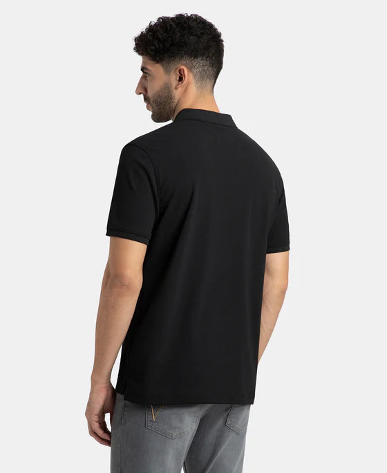 #AM38 Jockey Men's Microfiber Fabric Solid Half Sleeve Polo T-Shirt with StayDry & StayFresh Technology