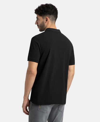 #AM38 Jockey Men's Microfiber Fabric Solid Half Sleeve Polo T-Shirt with StayDry & StayFresh Technology