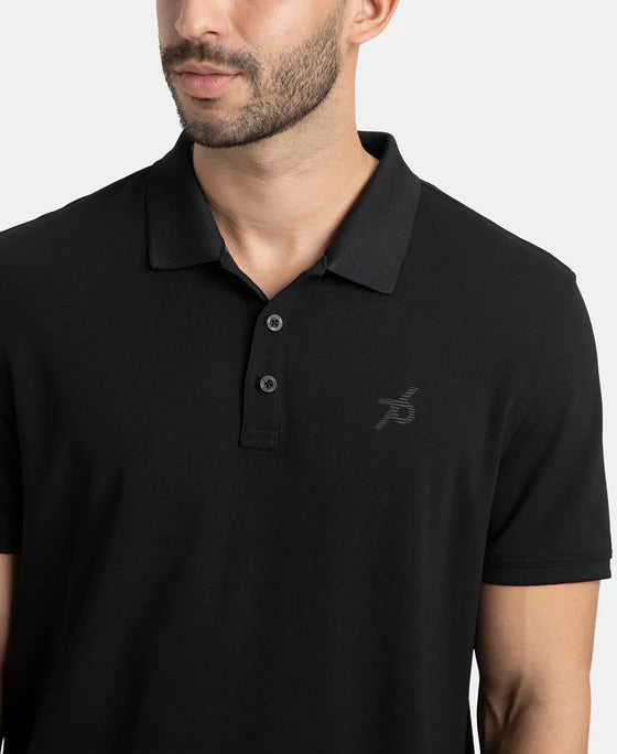 #AM38 Jockey Men's Microfiber Fabric Solid Half Sleeve Polo T-Shirt with StayDry & StayFresh Technology