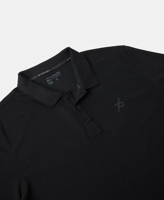 #AM38 Jockey Men's Microfiber Fabric Solid Half Sleeve Polo T-Shirt with StayDry & StayFresh Technology