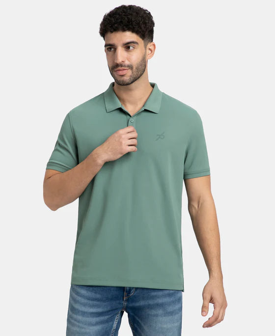 #AM38 Jockey Men's Microfiber Fabric Solid Half Sleeve Polo T-Shirt with StayDry & StayFresh Technology