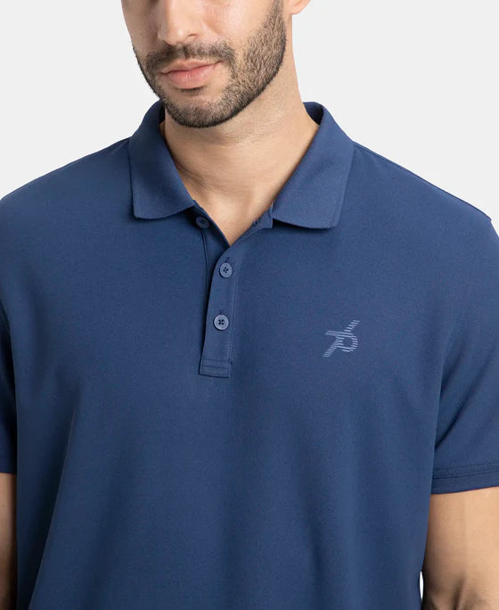 #AM38 Jockey Men's Microfiber Fabric Solid Half Sleeve Polo T-Shirt with StayDry & StayFresh Technology