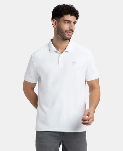 #AM38 Jockey Men's Microfiber Fabric Solid Half Sleeve Polo T-Shirt with StayDry & StayFresh Technology