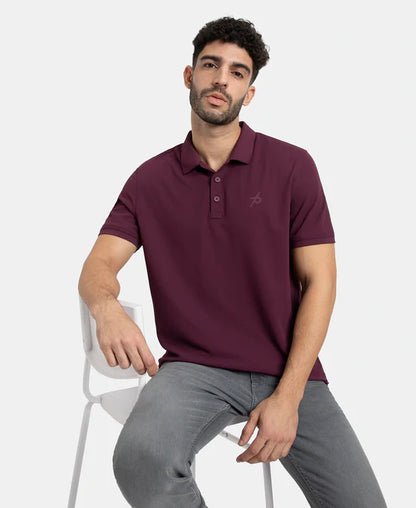 #AM38 Jockey Men's Microfiber Fabric Solid Half Sleeve Polo T-Shirt with StayDry & StayFresh Technology