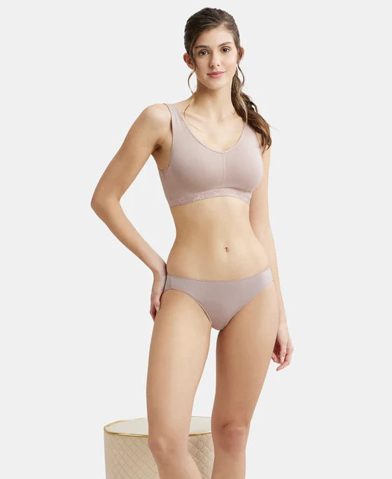 #ES04 Women's Wirefree Padded Super Combed Cotton Elastane Stretch Full Coverage Sleep Bra with Removable Pads and Ultrasoft Underband