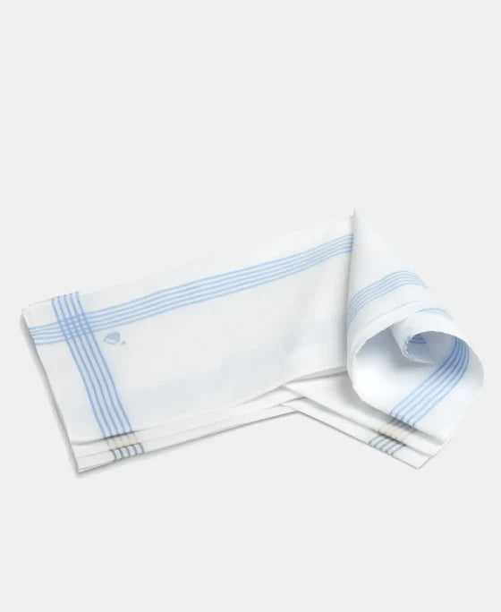 HK 02 Jockey Cotton Men White Casual Style Handkerchief Pack of 3
