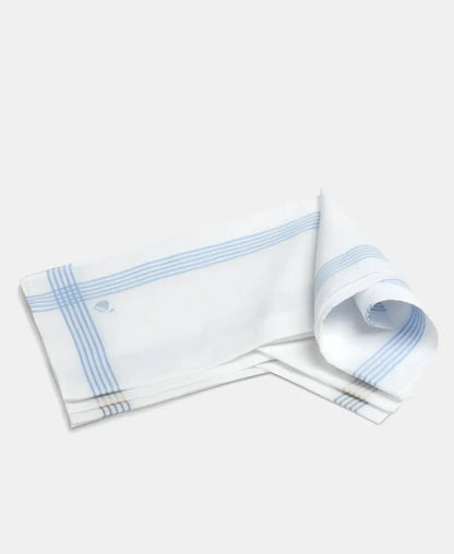 HK 02 Jockey Cotton Men White Casual Style Handkerchief Pack of 3