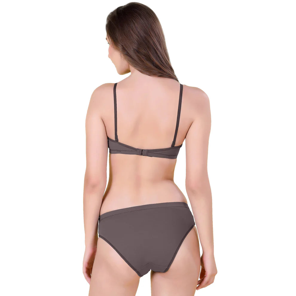 #Pepper Set Scoopy Non-Padded Set Non-Wierd Plain Set Full Cup Bra Set