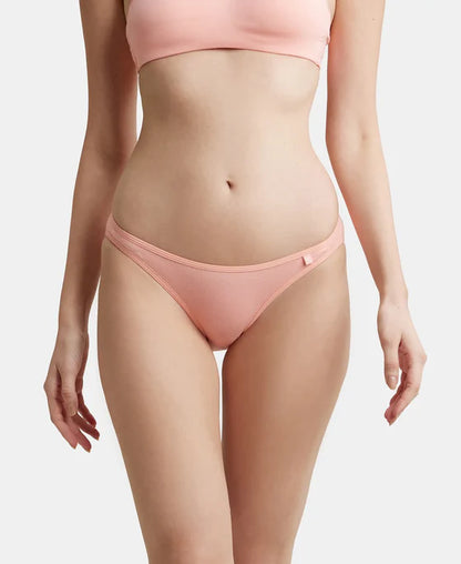 SS02 Jockey Women's Super Combed Cotton Elastane Stretch Low Waist Bikini with Concealed Waistband and Stay Fresh Treatment