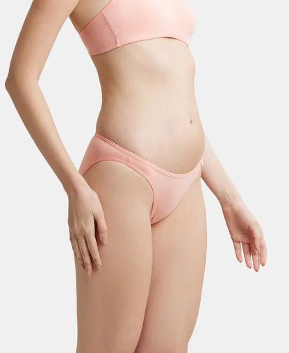 SS02 Jockey Women's Super Combed Cotton Elastane Stretch Low Waist Bikini with Concealed Waistband and Stay Fresh Treatment