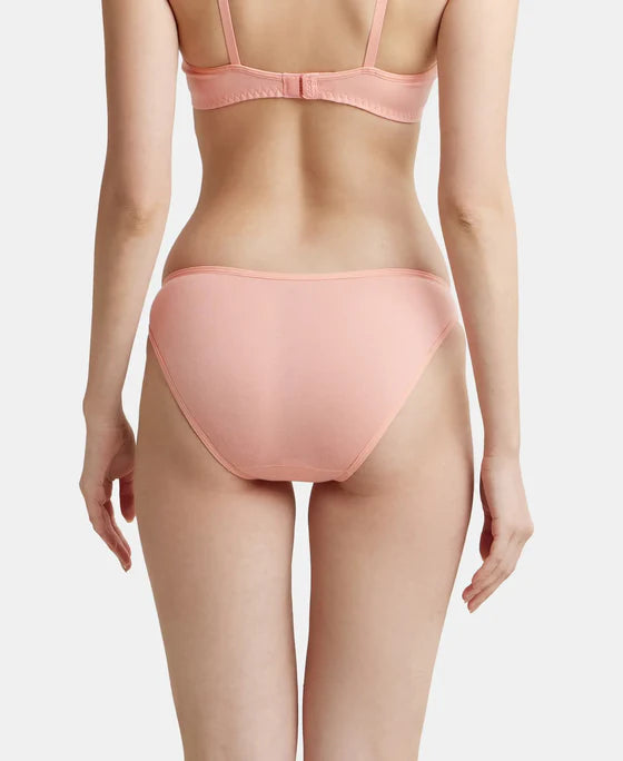 SS02 Jockey Women's Super Combed Cotton Elastane Stretch Low Waist Bikini with Concealed Waistband and Stay Fresh Treatment