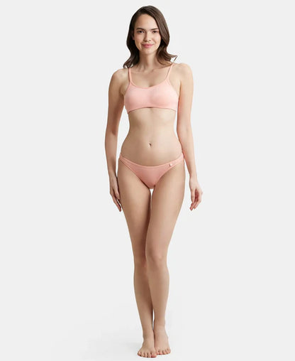 SS02 Jockey Women's Super Combed Cotton Elastane Stretch Low Waist Bikini with Concealed Waistband and Stay Fresh Treatment