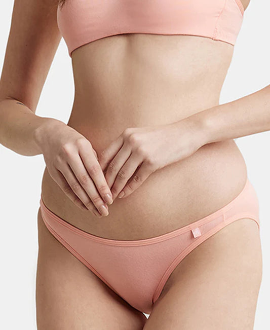 SS02 Jockey Women's Super Combed Cotton Elastane Stretch Low Waist Bikini with Concealed Waistband and Stay Fresh Treatment