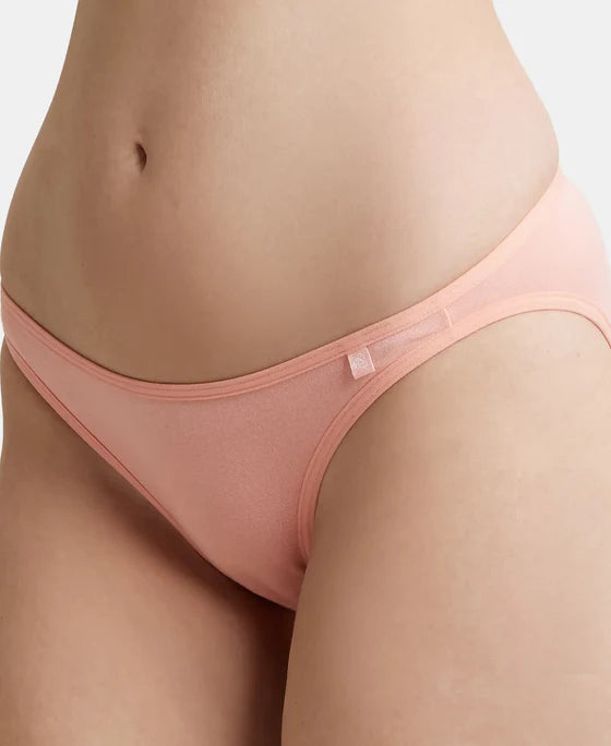 SS02 Jockey Women's Super Combed Cotton Elastane Stretch Low Waist Bikini with Concealed Waistband and Stay Fresh Treatment
