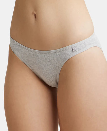SS02 Jockey Women's Super Combed Cotton Elastane Stretch Low Waist Bikini with Concealed Waistband and Stay Fresh Treatment