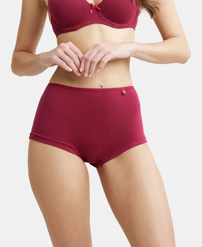#SS04 Jockey High Coverage Super Combed Cotton Elastane Stretch Mid Waist Boy Shorts with Concealed Waistband and StayFresh Treatment