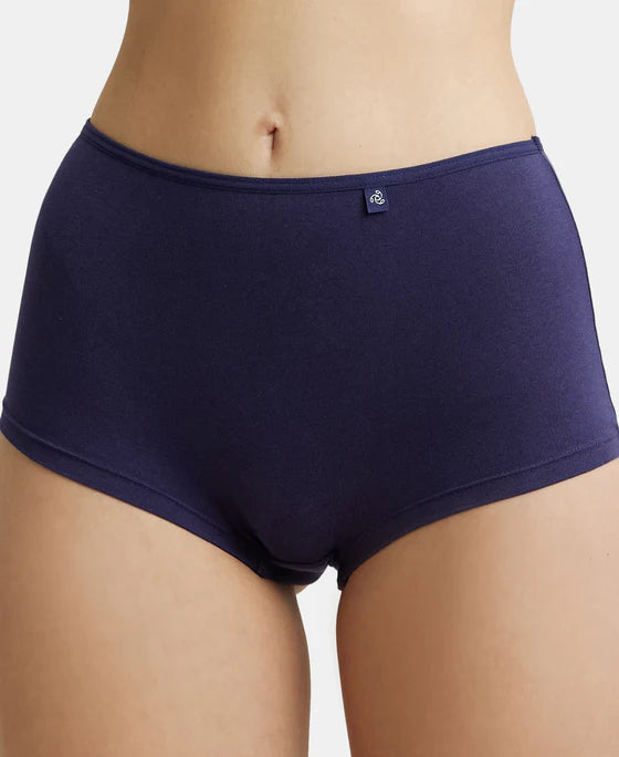 #SS04 Jockey High Coverage Super Combed Cotton Elastane Stretch Mid Waist Boy Shorts with Concealed Waistband and StayFresh Treatment