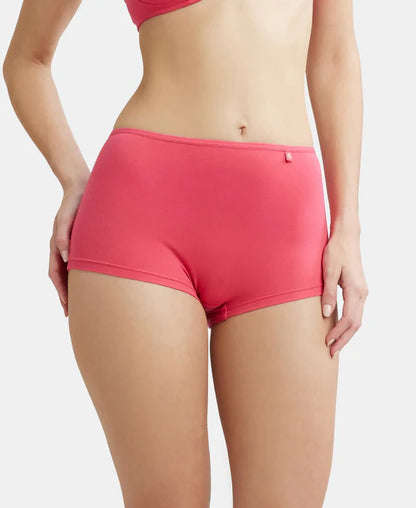 #SS04 Jockey High Coverage Super Combed Cotton Elastane Stretch Mid Waist Boy Shorts with Concealed Waistband and StayFresh Treatment