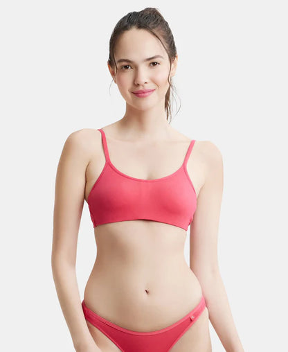 SS12 Jockey Women's Wirefree Non Padded Super Combed Cotton Elastane Stretch Full Coverage Beginners Bra with Adjustable Straps