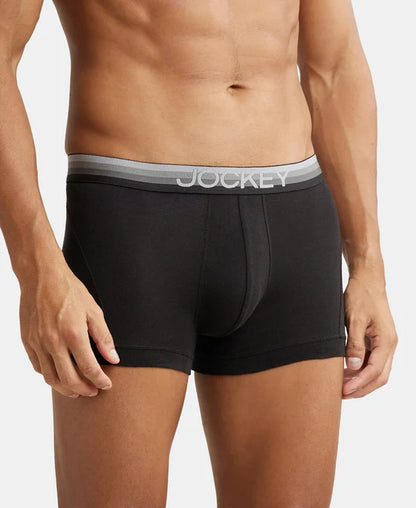 #US 20 Jockey Super Combed Cotton Elastane Stretch Solid Trunk with Ultrasoft Waistband