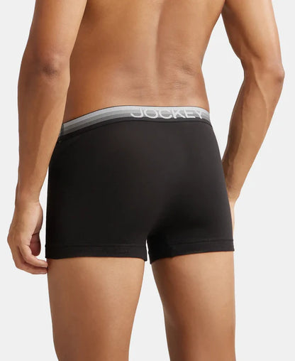 #US 20 Jockey Super Combed Cotton Elastane Stretch Solid Trunk with Ultrasoft Waistband