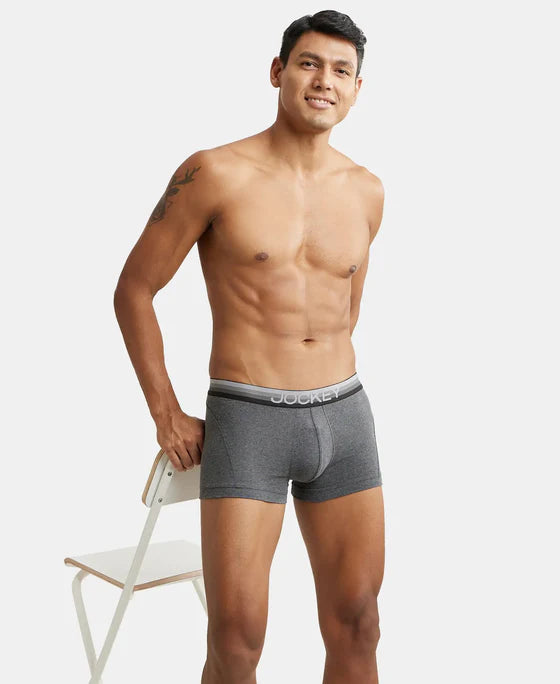 #US 20 Jockey Super Combed Cotton Elastane Stretch Solid Trunk with Ultrasoft Waistband