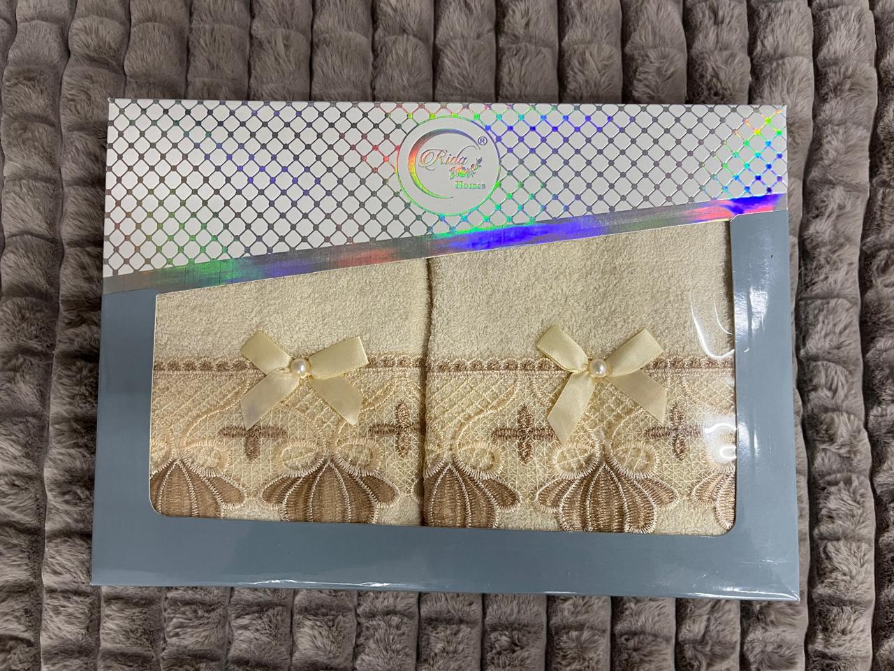 Luxury Butterfly Embroidered Towel Set – 2 Piece