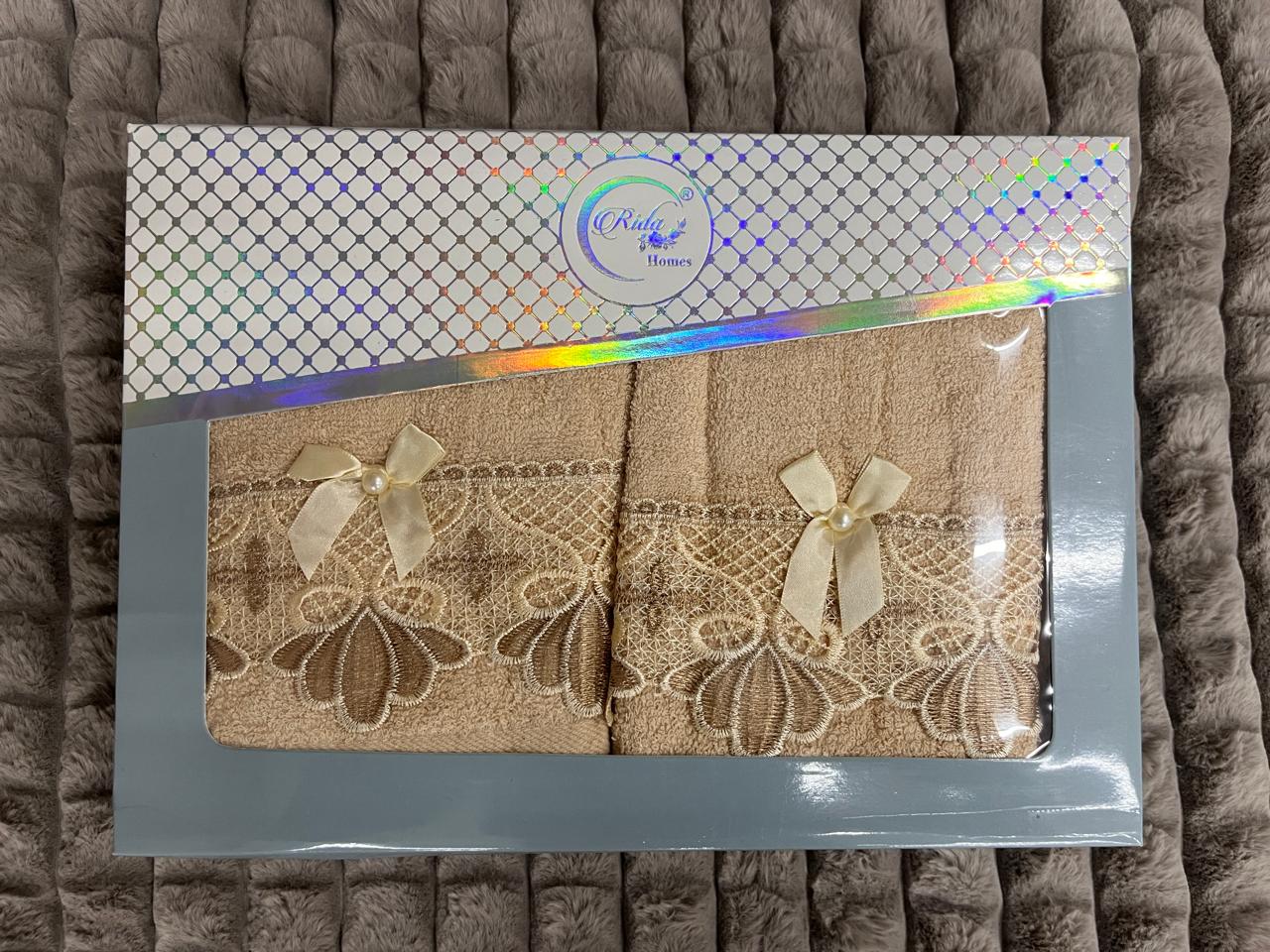 Luxury Butterfly Embroidered Towel Set – 2 Piece