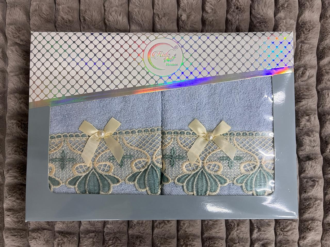 Luxury Butterfly Embroidered Towel Set – 2 Piece