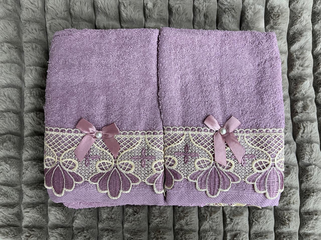Luxury Butterfly Embroidered Towel Set – 2 Piece