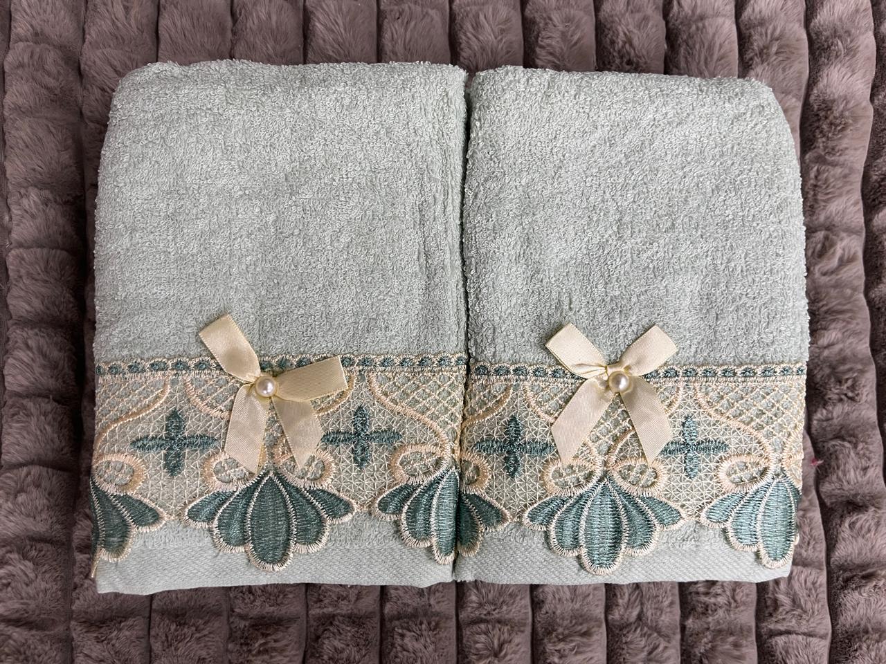 Luxury Butterfly Embroidered Towel Set – 2 Piece