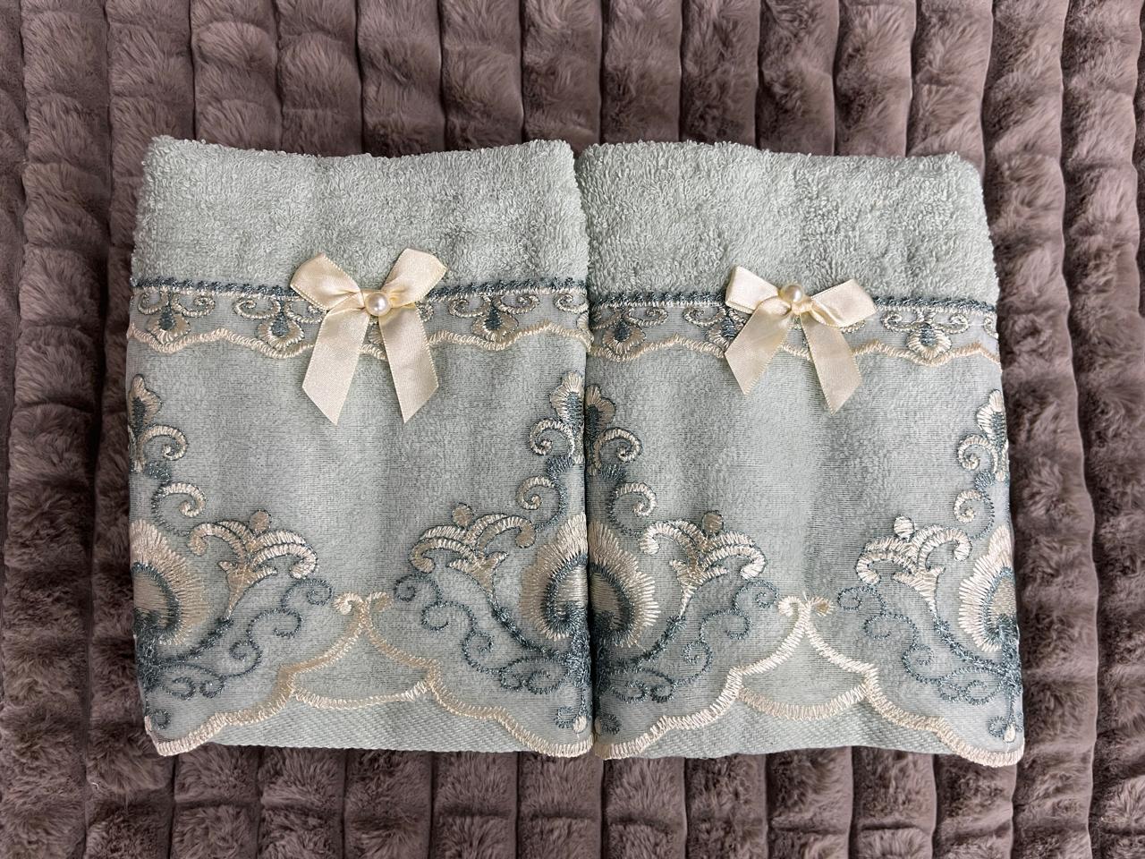 Luxury Butterfly Embroidered Towel Set – 2 Piece