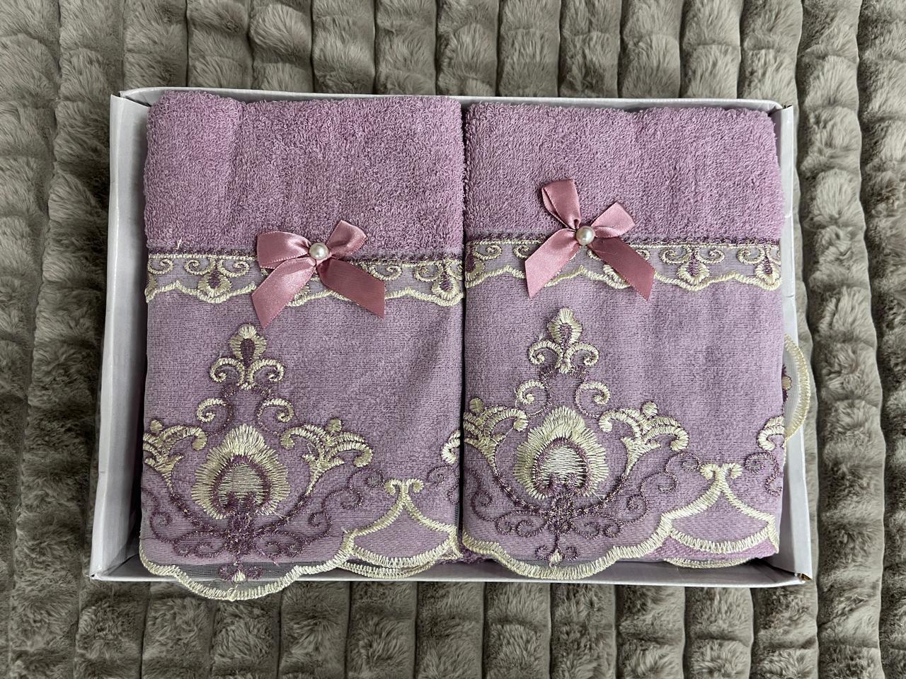 Luxury Butterfly Embroidered Towel Set – 2 Piece