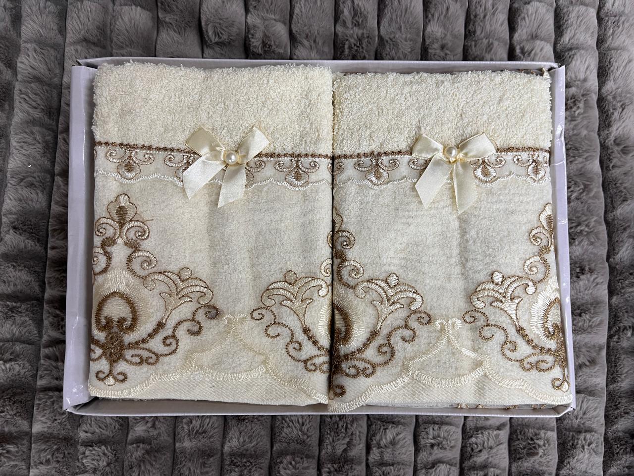Luxury Butterfly Embroidered Towel Set – 2 Piece